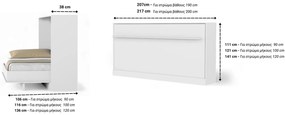Κρεβάτι Τοίχου Basic Horizontal Single - 90x200