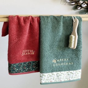 Πετσέτες Χριστουγεννιάτικες Jubilant (Σετ 2τμχ) Green-Red Nima Towels Set 30x50cm