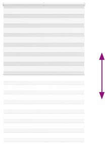 vidaXL Ζέβρα τυφλή Λευκό Πλάτος υφάσματος 125,9 εκ. Πολυεστέρας