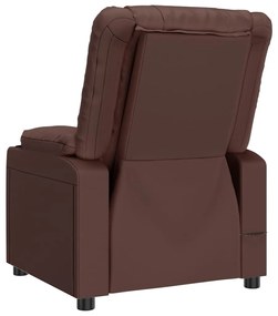 vidaXL Πολυθρόνα Μασάζ Ηλεκτρική Καφέ από Συνθετικό Δέρμα