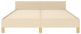 vidaXL Σκελετός Κρεβατιού Χωρίς Στρώμα Κρεμ 140x200 εκ.Υφασμάτινο