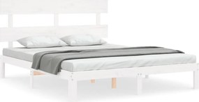 vidaXL Σκελετός Κρεβ. Χωρίς Στρώμα Λευκό 160x200 εκ Μασίφ Πεύκο