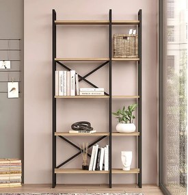 Βιβλιοθήκη Dusan Megapap χρώμα sepet oak 87,5x30x175εκ.