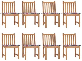 3073155 vidaXL Καρέκλες Κήπου 8 Τεμαχίων από Μασίφ Ξύλο Teak με Μαξιλάρια Καφέ, 1 Τεμάχιο