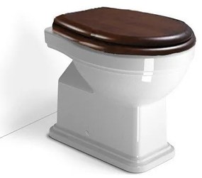 GSI Classic 871100W Λεκάνη Υψηλής Πίεσης Πισωστόμια 54cm με Κάλυμμα Βαρέως Τύπου Ξύλινο Μασίφ Αποσπώμενο