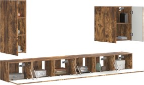 vidaXL Επιτοίχιο 6 pcs Καπνιστό Δρύς