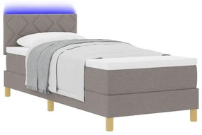 vidaXL Κρεβάτι με ελατήρια με στρώμα Taupe 80 x 200 cm ύφασμα