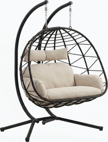 Κρεμαστή πολυθρόνα Fold Plus-Μαυρο