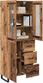 vidaXL Highboard 2 pcs Παλιό Ξύλο 69,5 x 34 x 180 εκ.