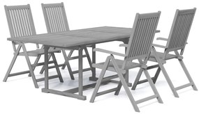 vidaXL Σετ Τραπεζαρίας Κήπου 5 Τεμαχίων από Μασίφ Ξύλο Ακακίας