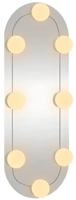 vidaXL Καθρέφτης Τοίχου Οβάλ με Φώτα LED 15x40 εκ. από Γυαλί