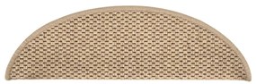 vidaXL Πατάκια Σκάλας Αυτοκόλ. 15τεμ. Όψη Σιζάλ Χρώμα Άμμου 56x17x3εκ.
