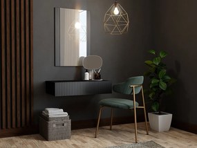 Τουαλέτα Charlotte H111, Μαύρο, Καθρέφτης, 97x80x42cm, 19 kg | Epipla1.gr