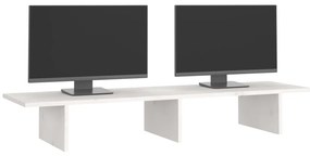 VidaXL Βάση Οθόνης Λευκή 100x27x15 εκ. από Μασίφ Ξύλο Πεύκου