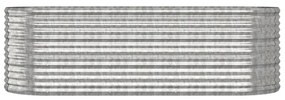 Ζαρντινιέρα Ασημί 224x80x68 εκ. Ατσάλι με Ηλεκτρ. Βαφή Πούδρας - Ασήμι