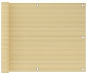 vidaXL Διαχωριστικό Βεράντας Μπεζ 75 x 500 εκ. από HDPE