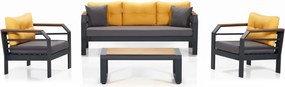 Garden Lounge Set Assento 3+1+1+S - Yellow, Black, Grey Yellow
Grey
Black