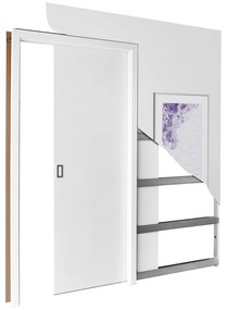 Συρόμενες πόρτες Dover 184, 64 kg, Άσπρο, Πλαστικοποιημένη μοριοσανίδα, Ατσάλι, Αλουμίνιο | Epipla1.gr