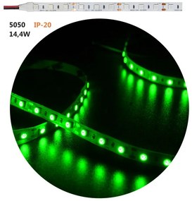 Adeleq Ταινία Led 5 Μέτρα 12Vdc 14.4W Και 60Led Ανά Μέτρο Ip20 Πράσινο 30-3412905