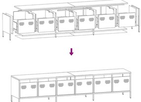 ντουλάπι τηλεόρασης  Ροζ 202x39x43,5 cm Ατσάλι ψυχρής έλασης 3307150