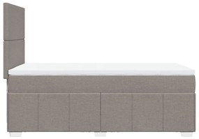 Κρεβάτι Boxspring με Στρώμα Taupe 80x200 εκ. Υφασμάτινο - Μπεζ-Γκρι