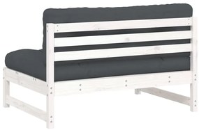 vidaXL Καναπές Μεσαίος Λευκός 120 x 80 εκ. από Μασίφ Ξύλο Πεύκου