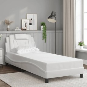 vidaXL Πλαίσιο Κρεβατιού Viana με LED Χωρίς Στρώμα Λευκό 90x190 εκ.