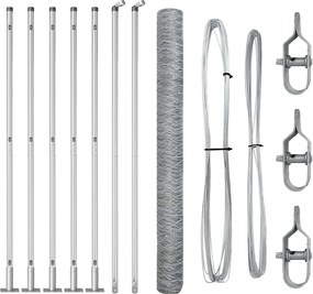 vidaXL Στύλος Περιφράξεων Ασημί 10 x 1,4 μ (50 χιλ διχτύ) Ατσάλι