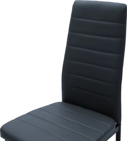 Καρέκλα Parker pakoworld PU ανθρακί-μαύρο πόδι 42x48x98εκ