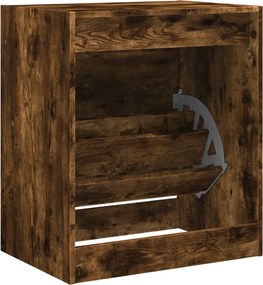 vidaXL Παπουτσοθήκη Καπνιστή Δρυς 60x42x69 εκ. από Επεξεργ. Ξύλο