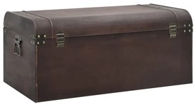 vidaXL Σεντούκι με Μάνταλα Σκούρο Καφέ 90x50x39,5 εκ. Κόντρα Πλακέ