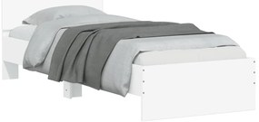 vidaXL Πλαίσιο Κρεβατιού με Κεφαλάρι/LED Λευκό 90 x 190 εκ.