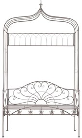 vidaXL Παγκάκι Κήπου Αντικέ Καφέ 122 εκ. Σιδερένιο