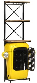 vidaXL Κάβα Κρασιών Κίτρινη Όψη Τρακτέρ 49x31x172 εκ.Μασίφ Ξύλο Μάνγκο
