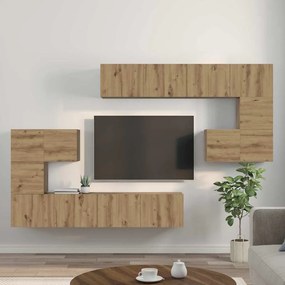 vidaXL Μονάδες TV Επιτοίχιο 4 pcs Artisan Oak Επεξεργασμένο ξύλο
