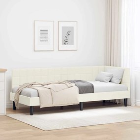 vidaXL Κρεβάτι Γωνίας Κρεμ 80 x 200 cm Βελούδο