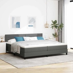 vidaXL Κρεβάτι με Βαλίτσα σε Σκούρο Γκρι 200x200 εκ. Ύφασμα