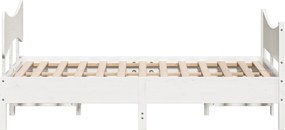 vidaXL Σκελετός Κρεβ. Χωρίς Στρώμα Λευκό 140x190 εκ Μασίφ Πεύκο