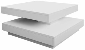 Πολυμορφικό τραπέζι σαλονιού Trenton 125, Άσπρο, 34x70x70cm, 20 kg, Πλαστικοποιημένη μοριοσανίδα, Γωνιακό | Epipla1.gr
