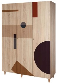 Ντουλάπα Τρίφυλλη Lena 869VEL8659 135x52x192cm Multi Three Door