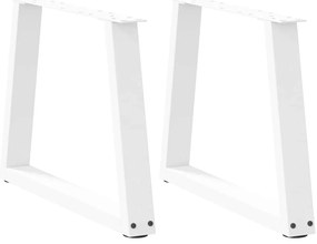 vidaXL Πόδια τραπεζαρίας σχήματος V 2 τεμάχια Λευκό 60x(42-43,3) cm
