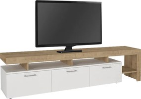 Έπιπλο τηλεόρασης Acnes λευκό-sapphire oak 220x40x52εκ