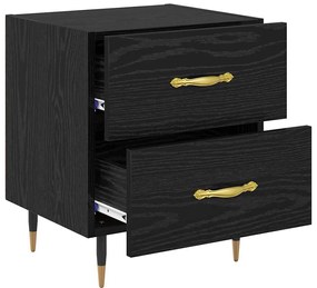vidaXL Κομοδίνο 2 pcs Μαύρη δρυς 40 x 35 x 47.5 εκ Επεξεργασμένο ξύλο