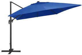 Ομπρέλα Κρεμαστή Αζούρ Μπλε 400x300 εκ. Ιστός Αλουμινίου &amp; LED - Μπλε