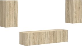 vidaXL Σετ επίπλου τηλεόρασης 4 pcs Δρύς Sonoma Επεξεργασμένο ξύλο