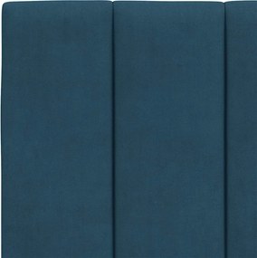 vidaXL Κρεβάτι με Στρώμα Hanko Μπλε 140x200 εκ. Βελούδινο