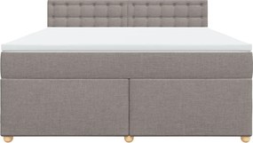 vidaXL Κρεβάτι Boxspring με Στρώμα Taupe 180x200 εκ. Υφασμάτινο