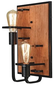 Απλίκα Τοίχου Aca Tesla EG842W36B Black/Wood