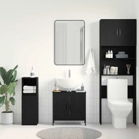 vidaXL Ντουλάπι νιπτήρα μπάνιου με ράφι Μαύρη δρυς 60 x 30 x 60 cm