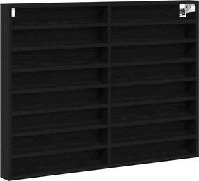 vidaXL Βιτρίνα με ράφι Μαύρη Οξυά 100 x 8,5 x 75 cm Επεξεργασμένο ξύλο
